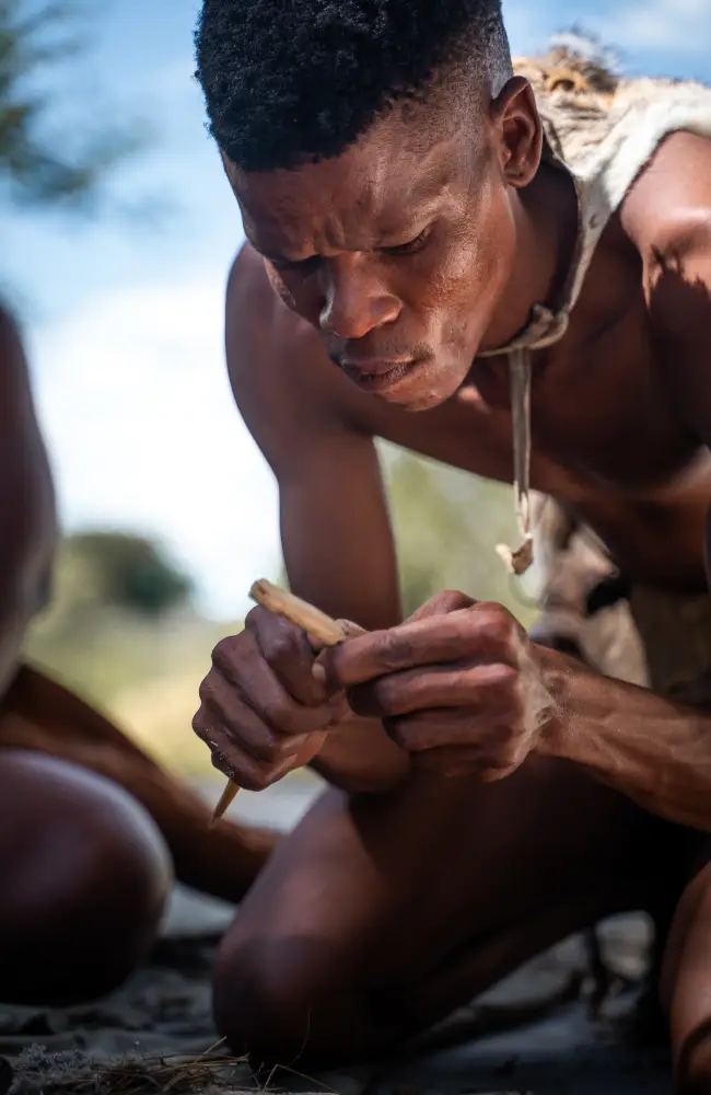 Bushmen cultural experience and game drive in the Kalahari, Botswana
