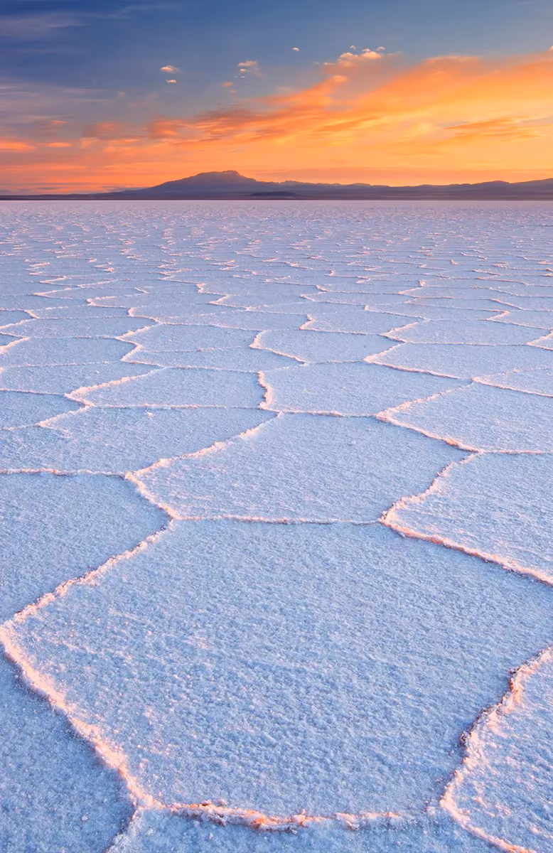 Crossing the world's largest Uyuni salt flats, Andean Plateau Bolivia