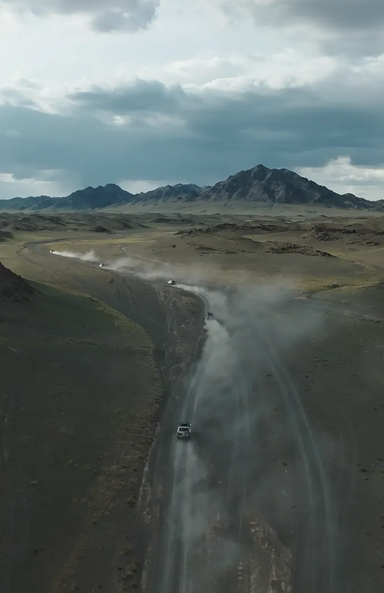 Remote drive to Shinejinst with changing Mongolian landscapes, Trans Gobi Desert
