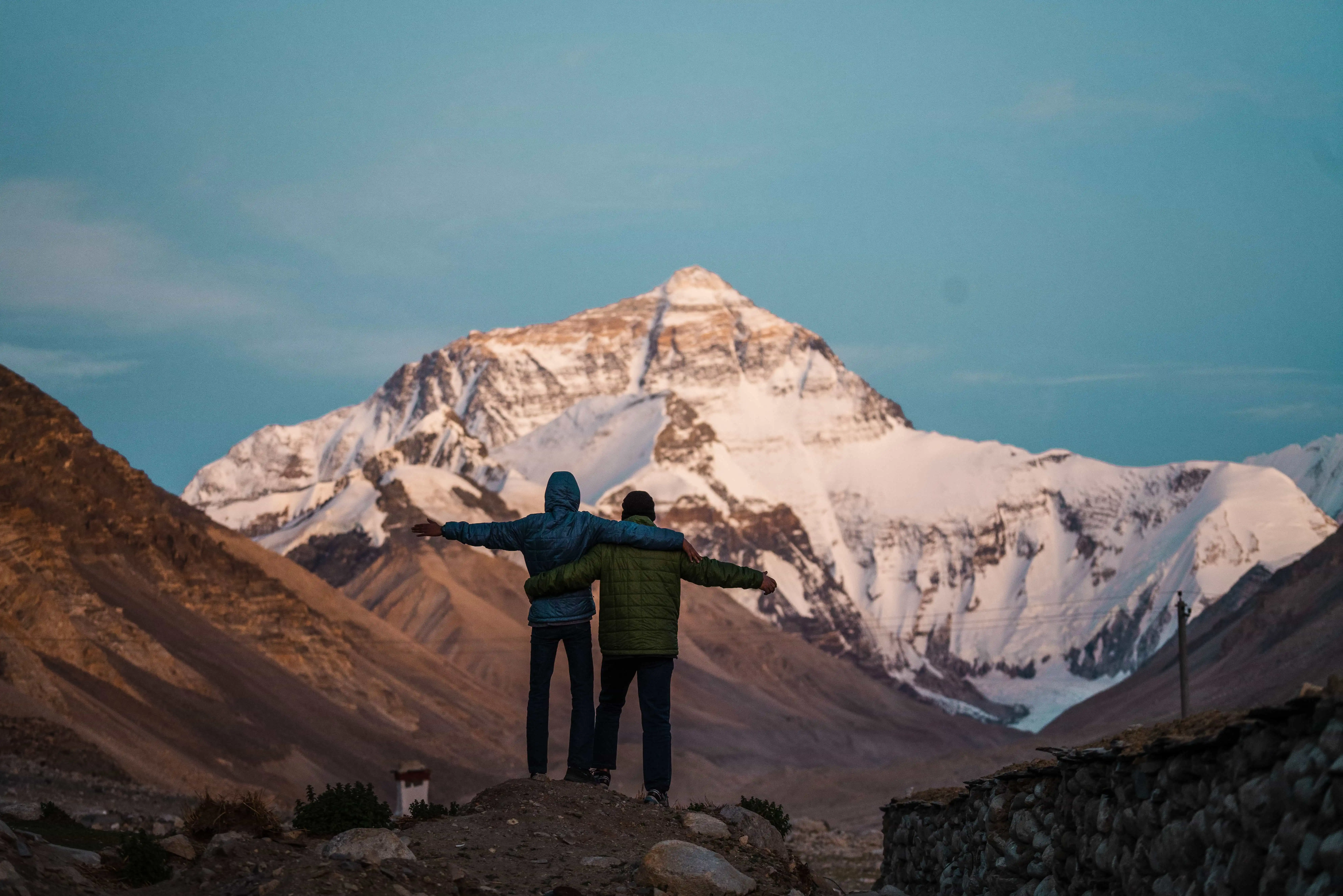 This location offers distinct views of the summit compared to the Nepalese side, often featuring the Rongbuk Monastery nearby.
