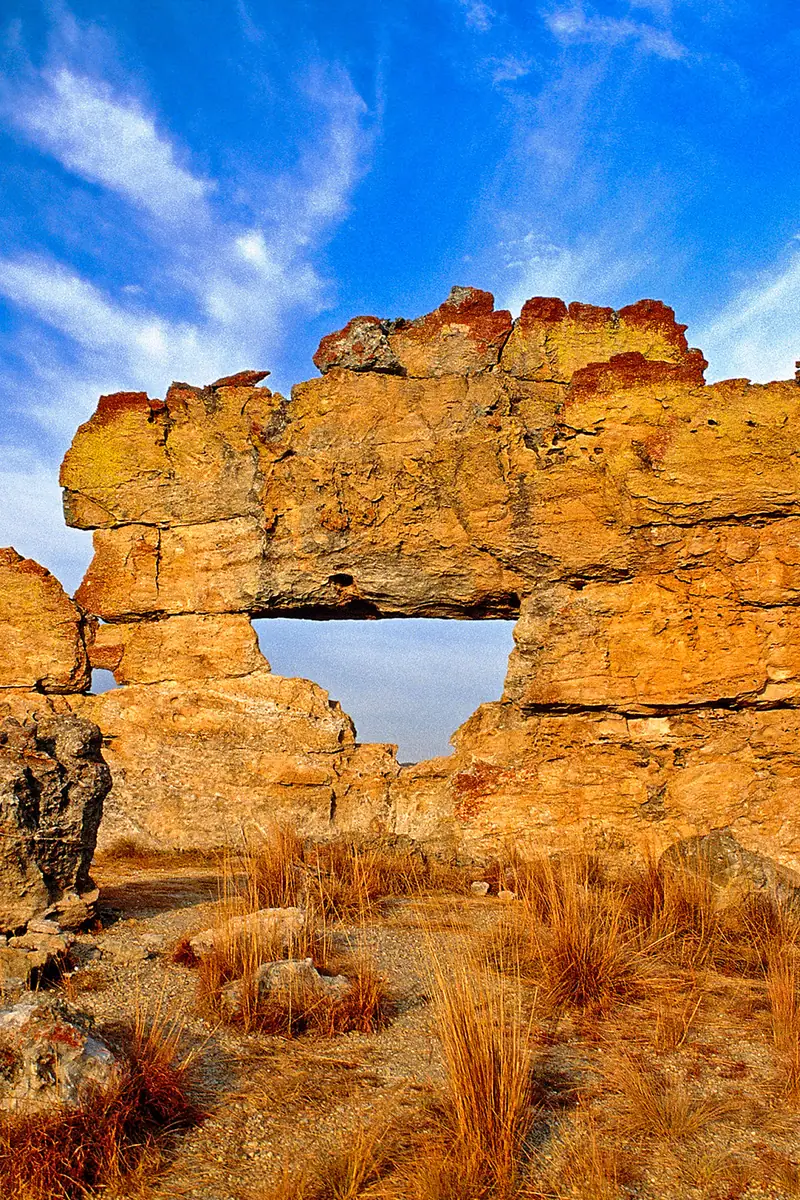 The natural stone window of Isalo National Park, Madagascar
