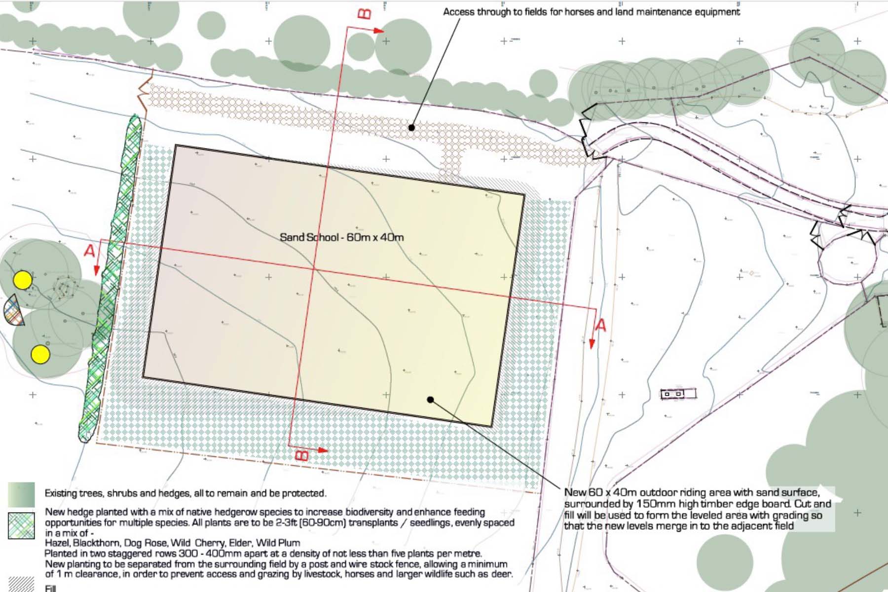 Successful application for a 60m x 40m manège