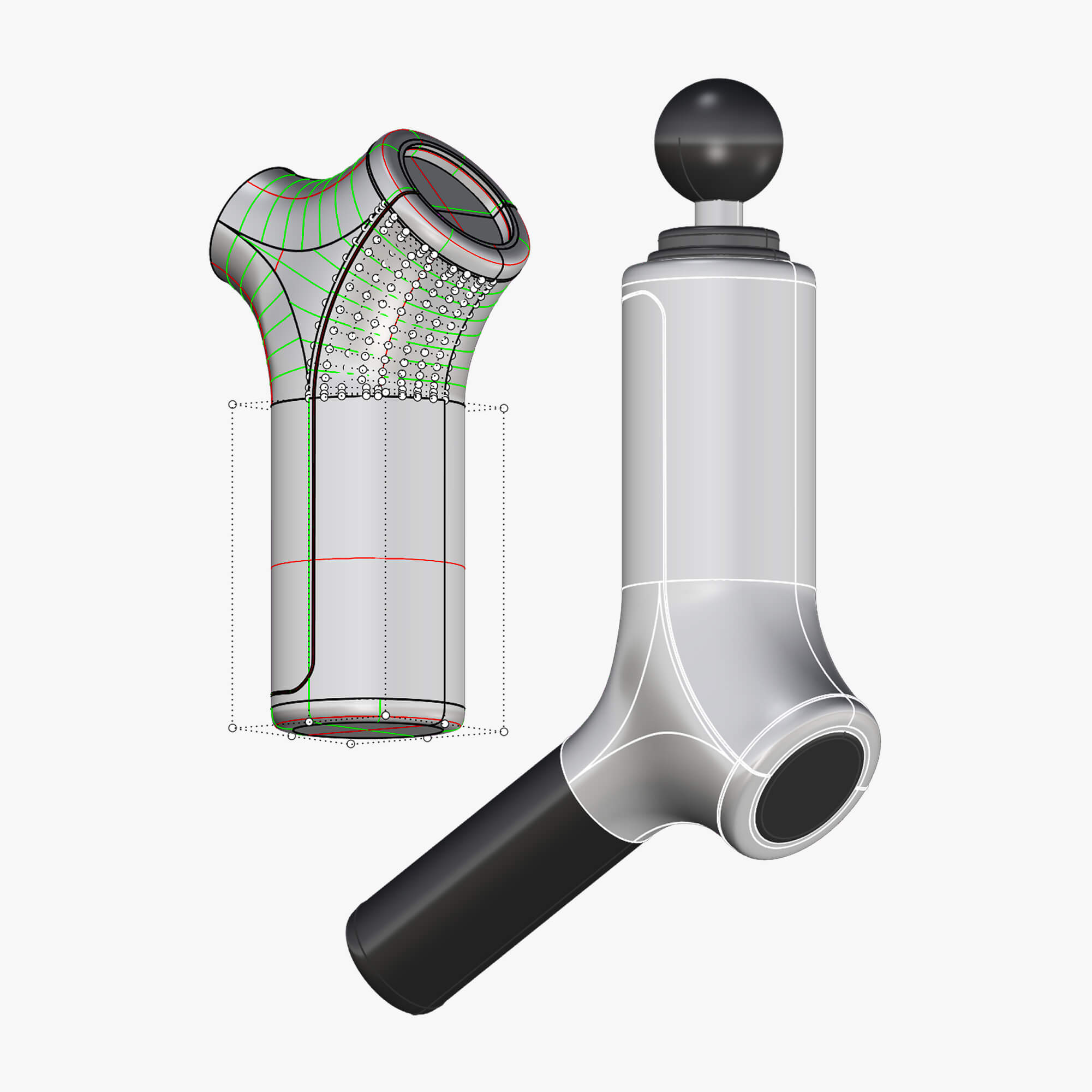 Learn Rhino 3D with our specialized course for industrial designers. This class focuses on advanced NURBS surface modeling, with training in Mesh & SubD forms.