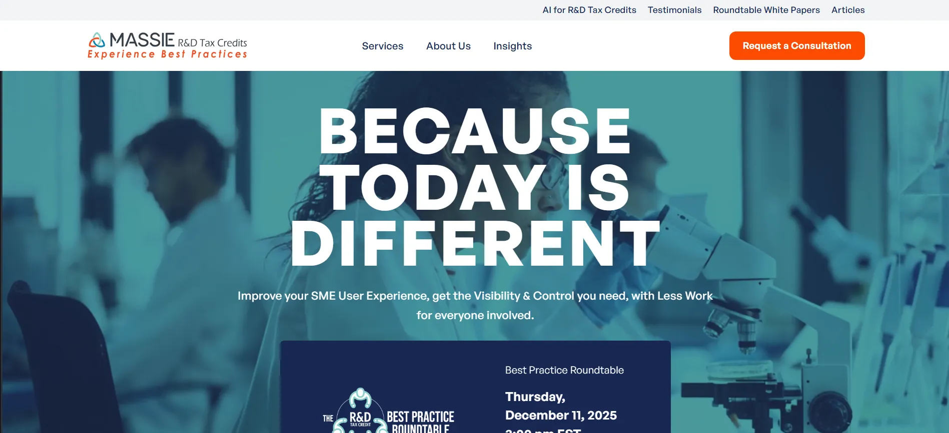 Massie providing R&D tax credit consulting and process-focused support.