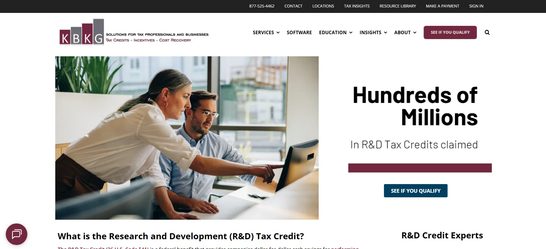 KBKG offering R&D tax credit consulting and incentive support services.