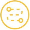 This is a simple line drawing of showing a dotted line curvy path between two points in the form of an icon graphic.
