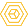 This is a simple line drawing of a cube with a ripple of lines emanating from it in the form of an icon graphic.