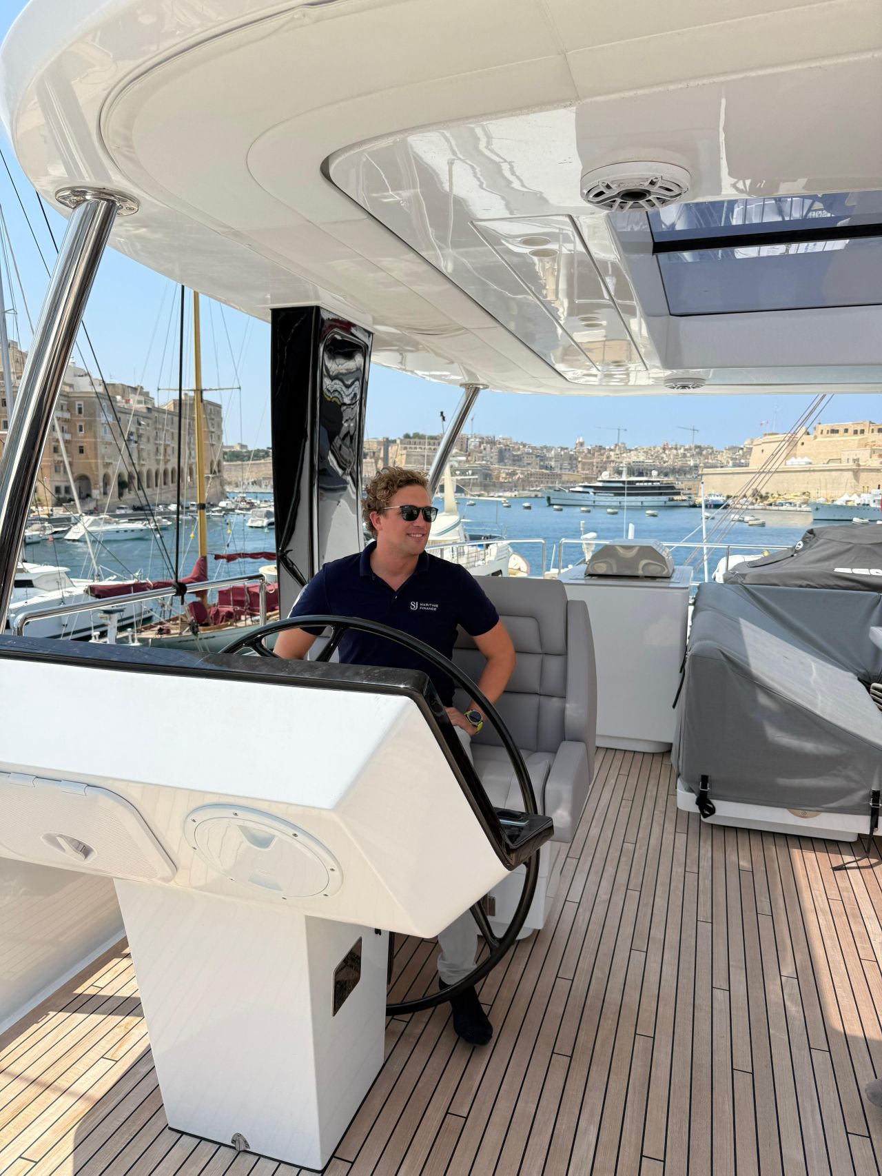 man aboard sunreef yacht