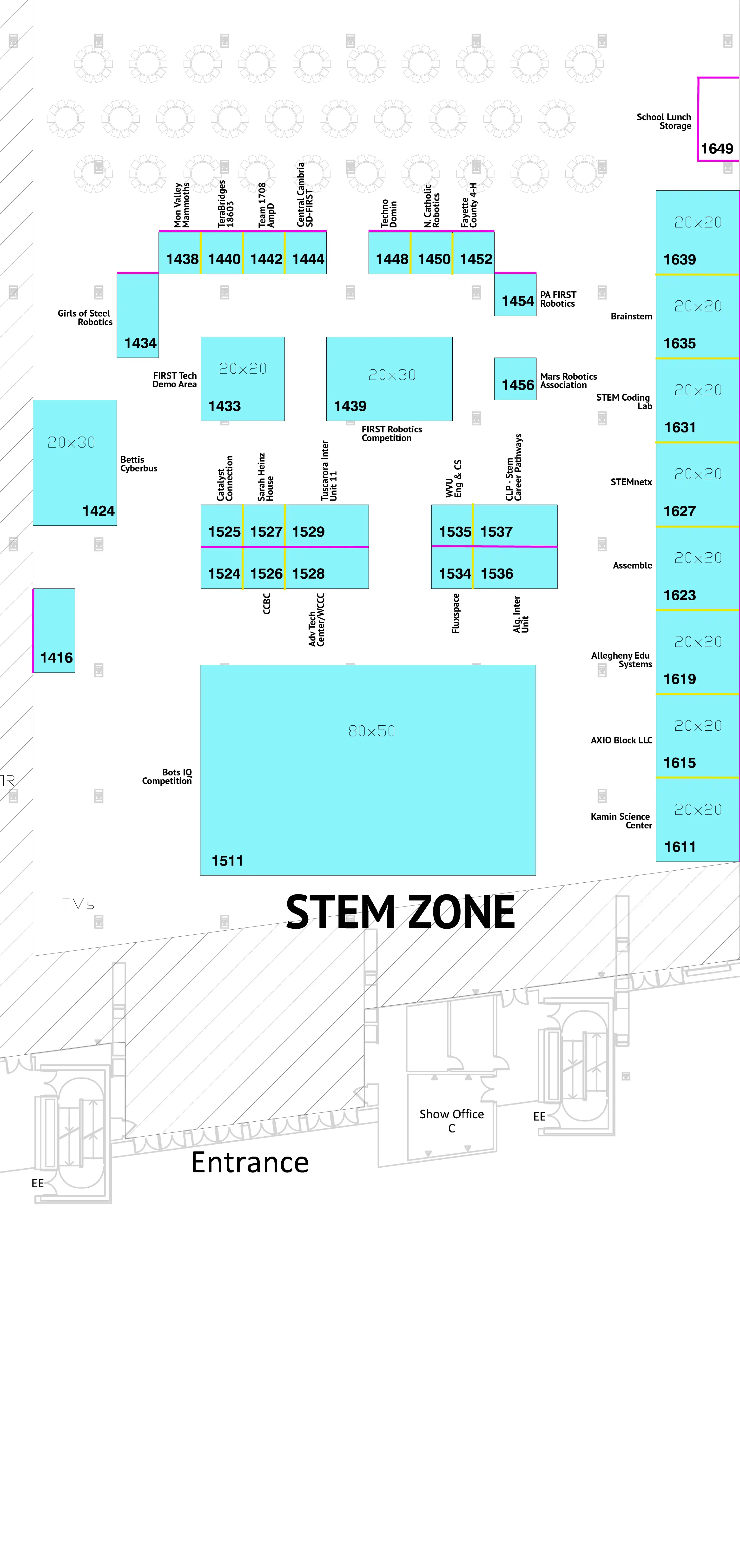 2025 RADD Exhibitor Map STEM Zone