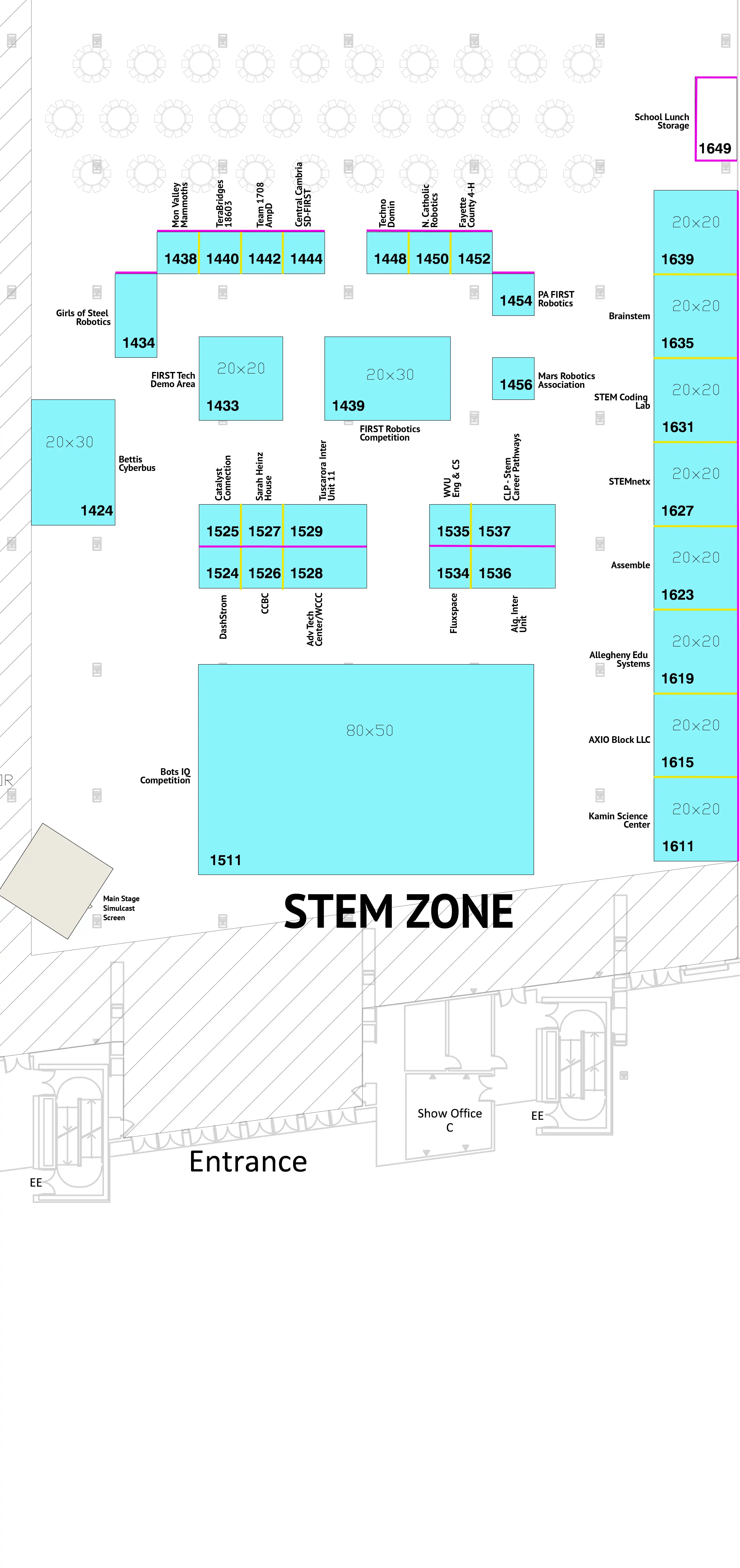 2025 RADD Exhibitor Map STEM Zone