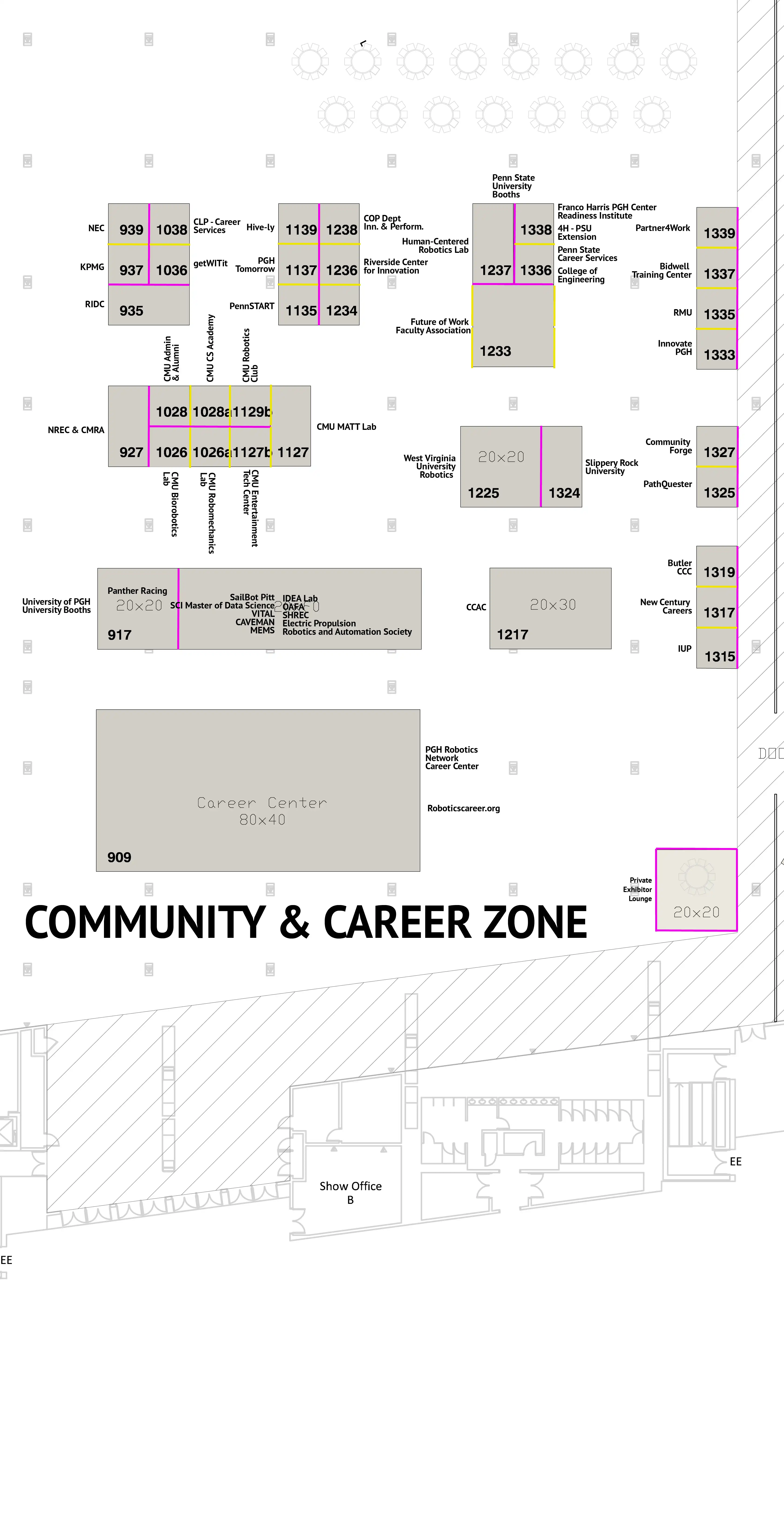 2025 RADD Exhibitor Map Community and Career Zone