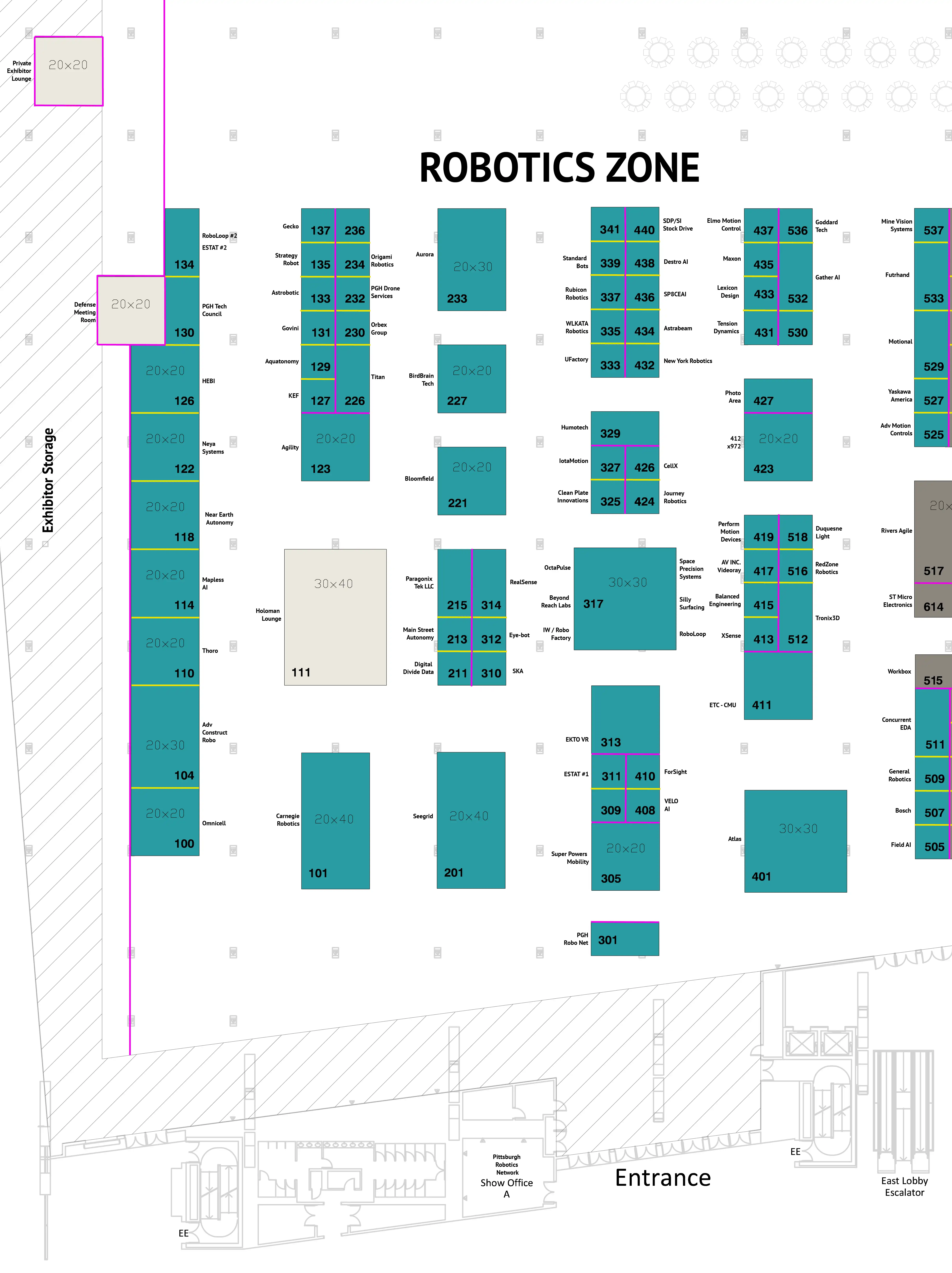 2025 RADD Exhibitor Map Robotics Zone