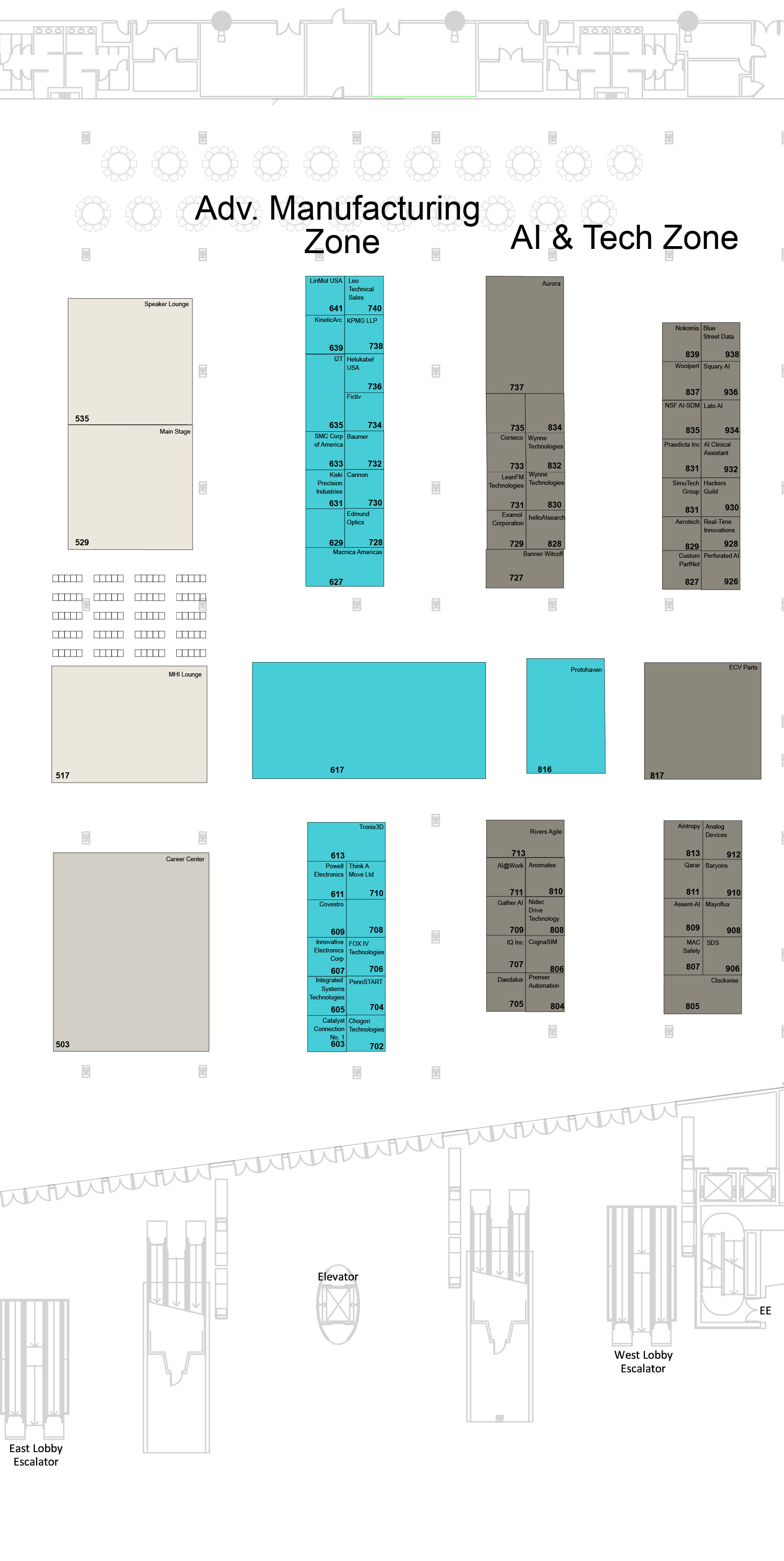 2026 RADD Exhibitor Map Advanced Manufacturing, AI, and Tech Zones