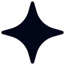 Black four-point sparkle star icon on white background.