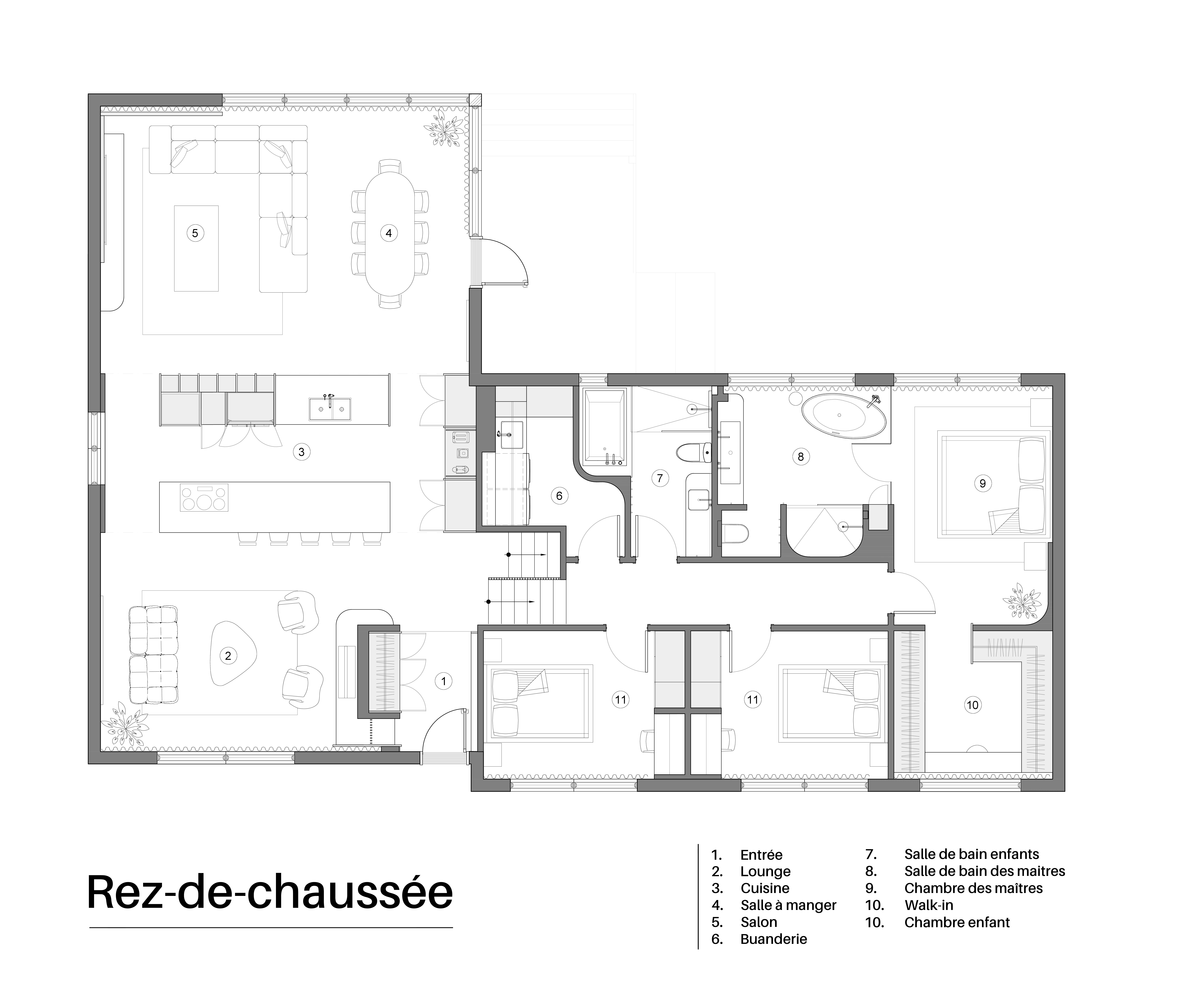 Ground Floor Layout Plan, Seigneurial Residence by Entre Quatre Murs