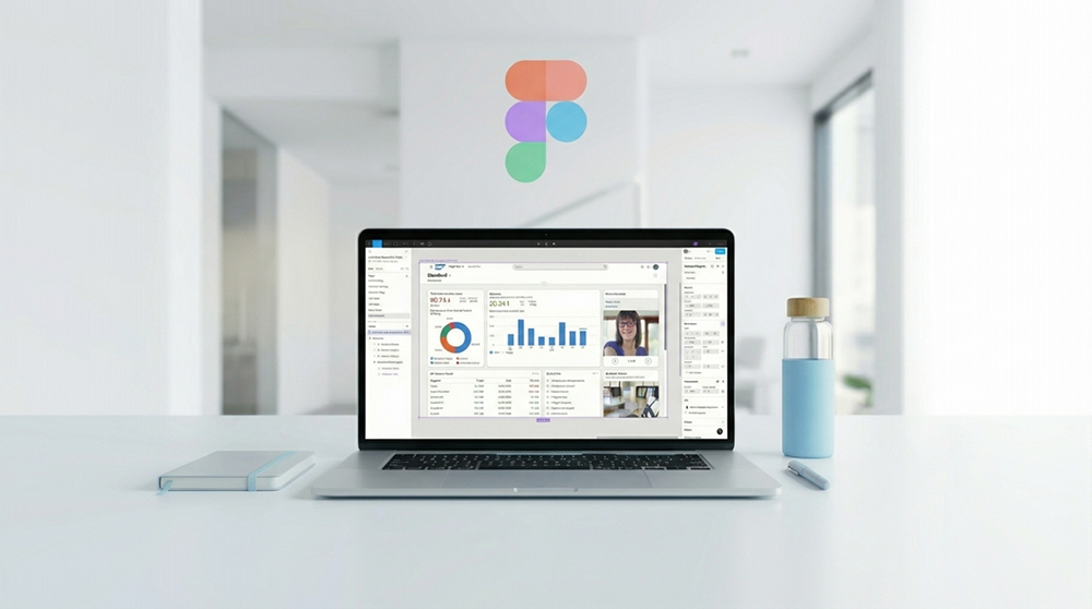 Ein Macbook auf dem eine Fiori App in Figma designed wird.