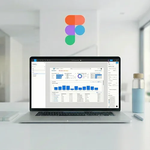 Ein Macbook auf dem eine Fiori App in Figma designed wird.