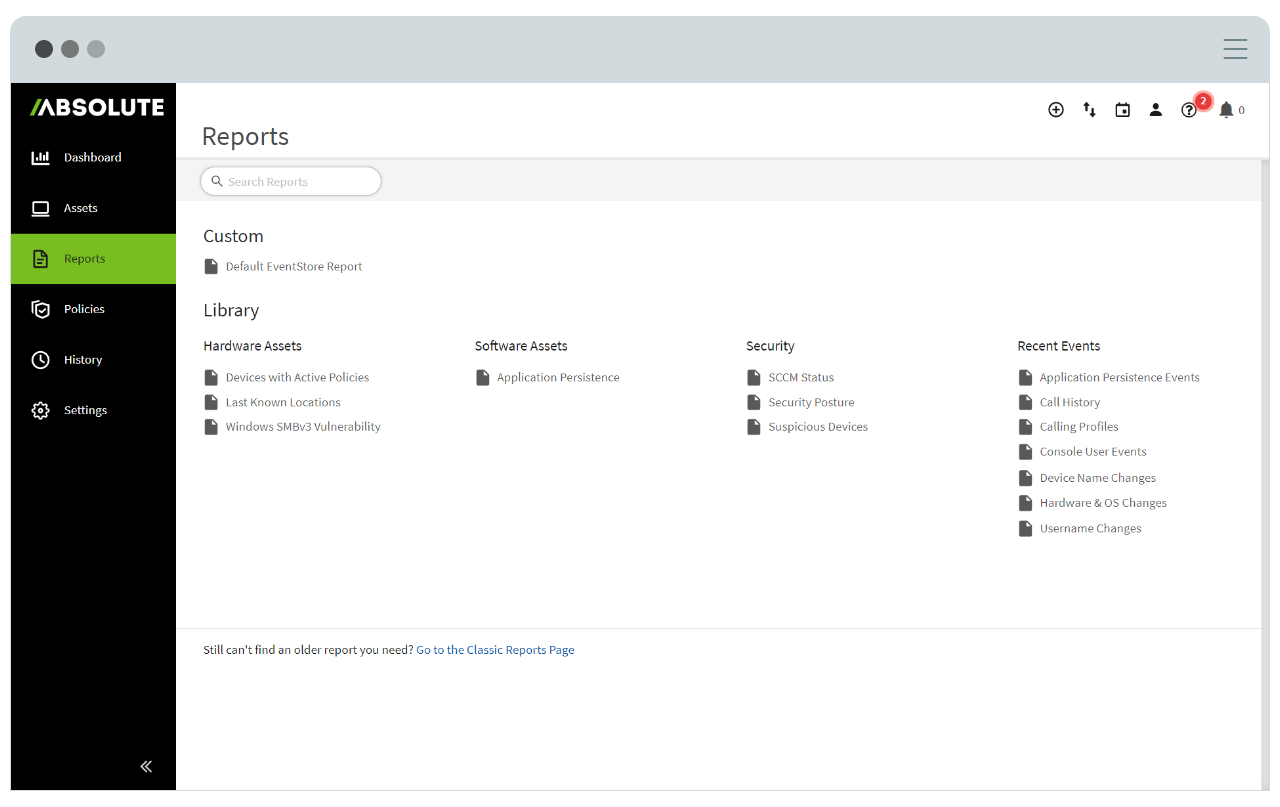 Report - Application Persistence