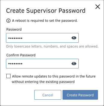 Create Supervisor Password