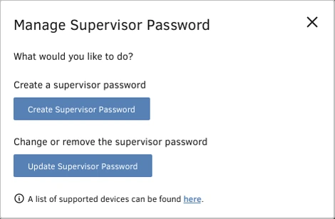 Manage Supervisor Password