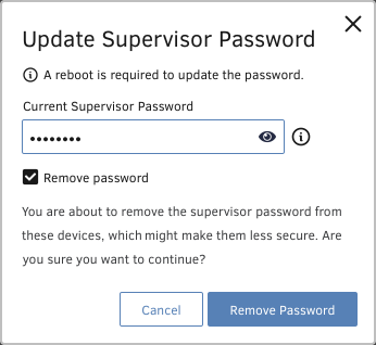 Remove Supervisor password