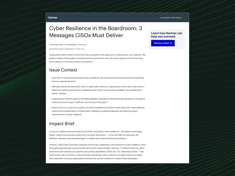 Gartner Cyber Resilience Hero
