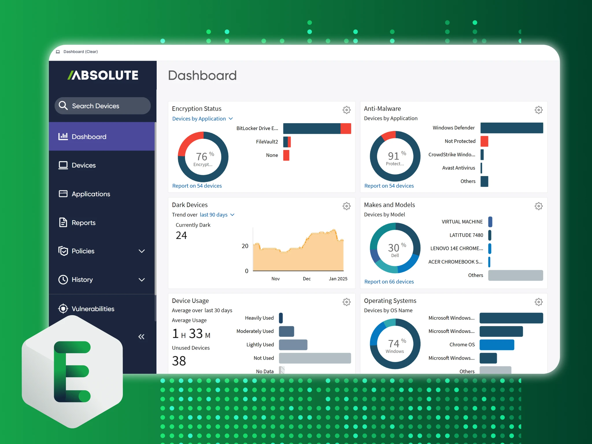 Absolute Secure Endpoint Console Screenshot