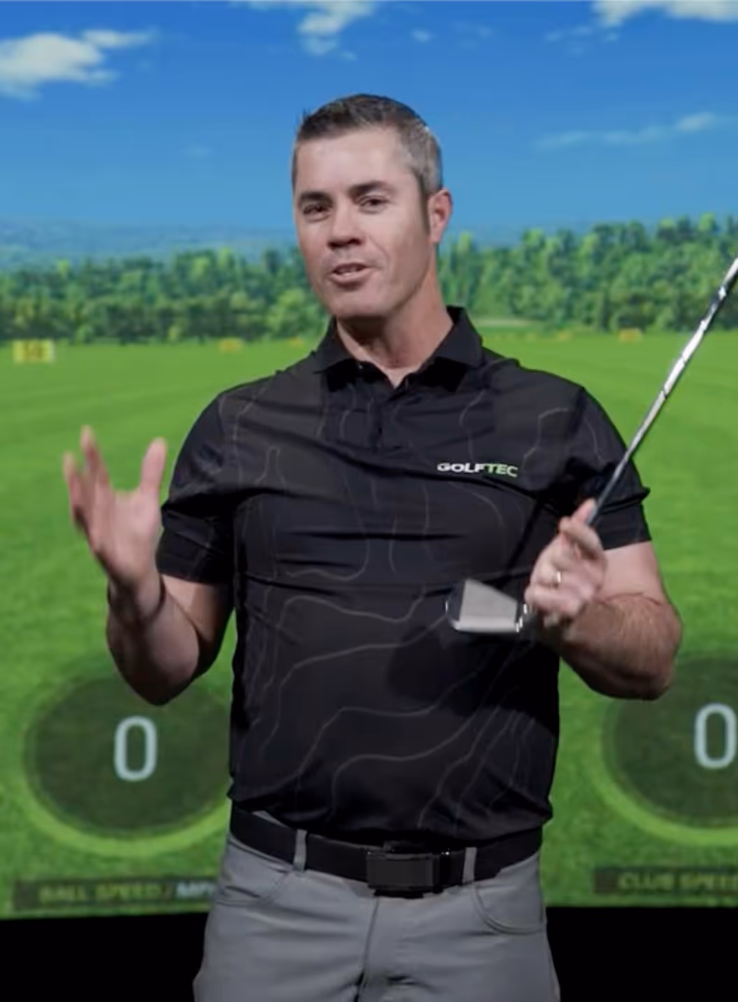 GOLFTEC Coach Patrick Nuber giving an online golf lesson