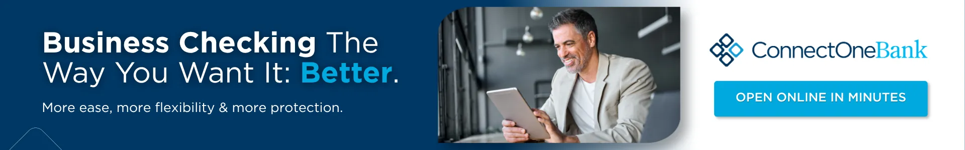 Open a ConnectOne Bank Small Business Checking account today!
