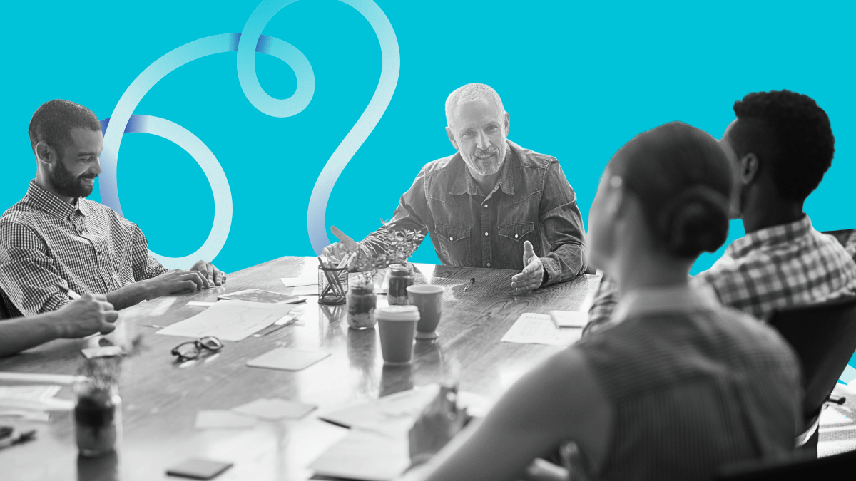 leadership development discussion at a table