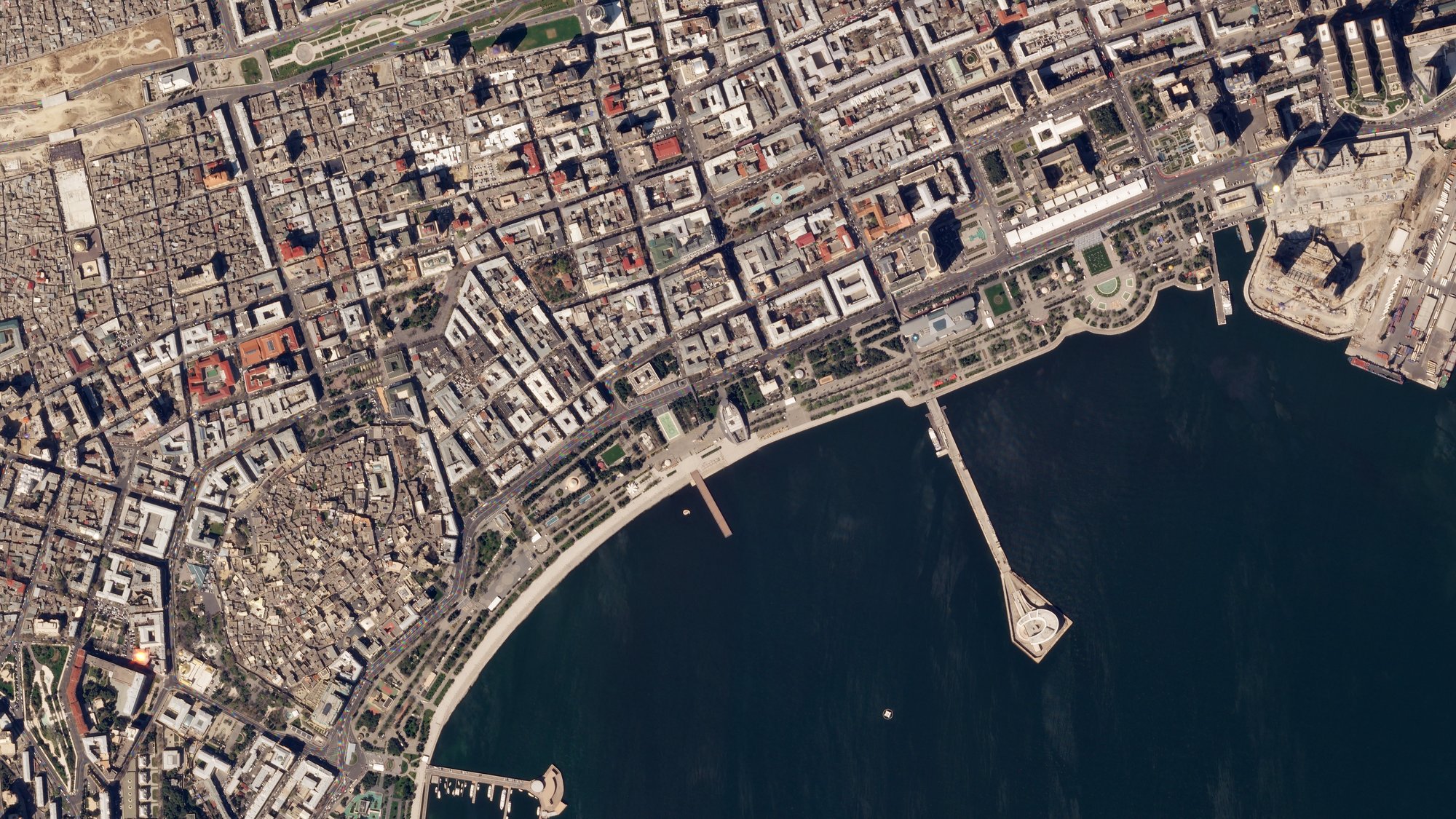 Vue satellite du circuit urbain de Bakou