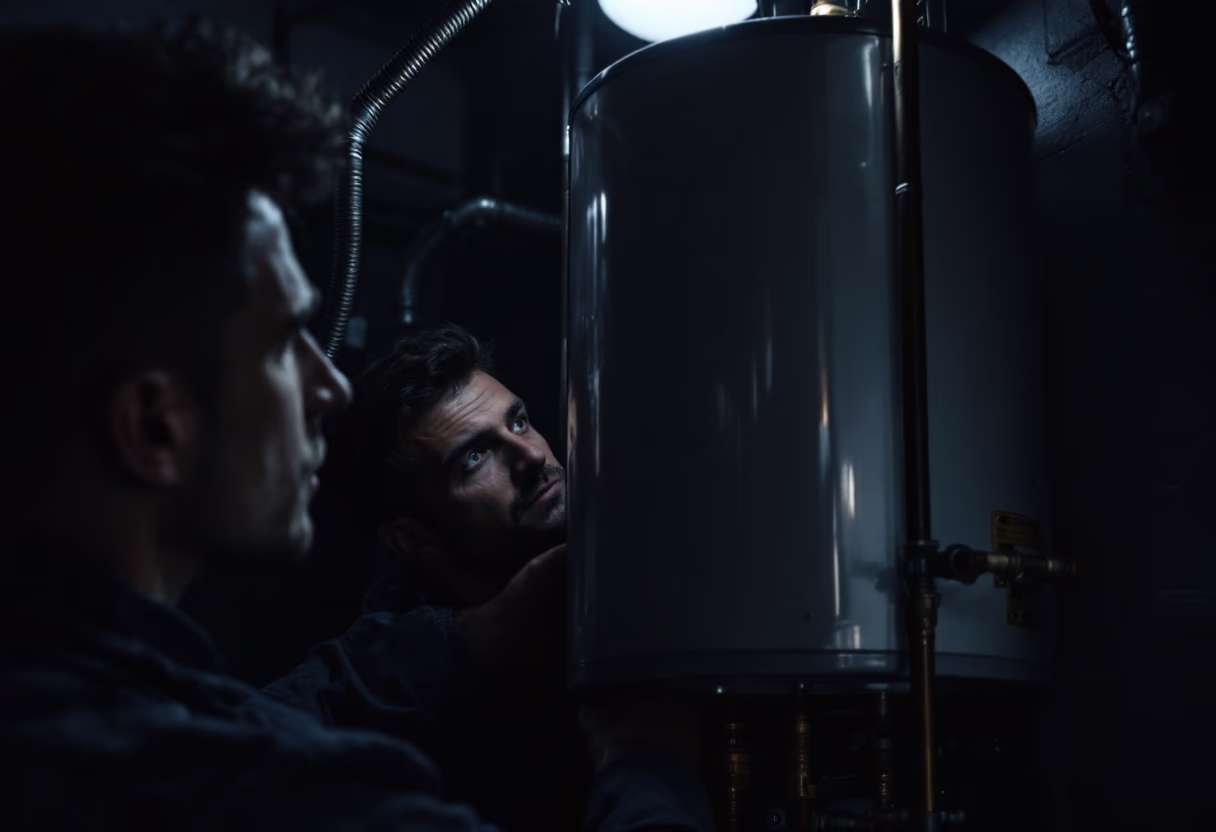image of water heater installation