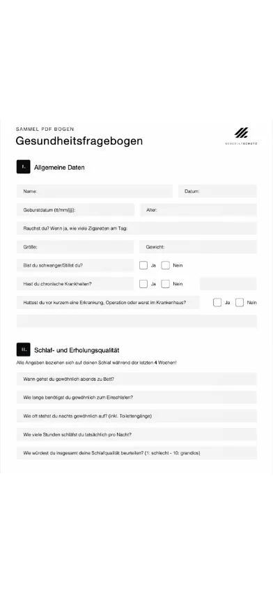 Anamnesefragebogen von Benedikt Schutz