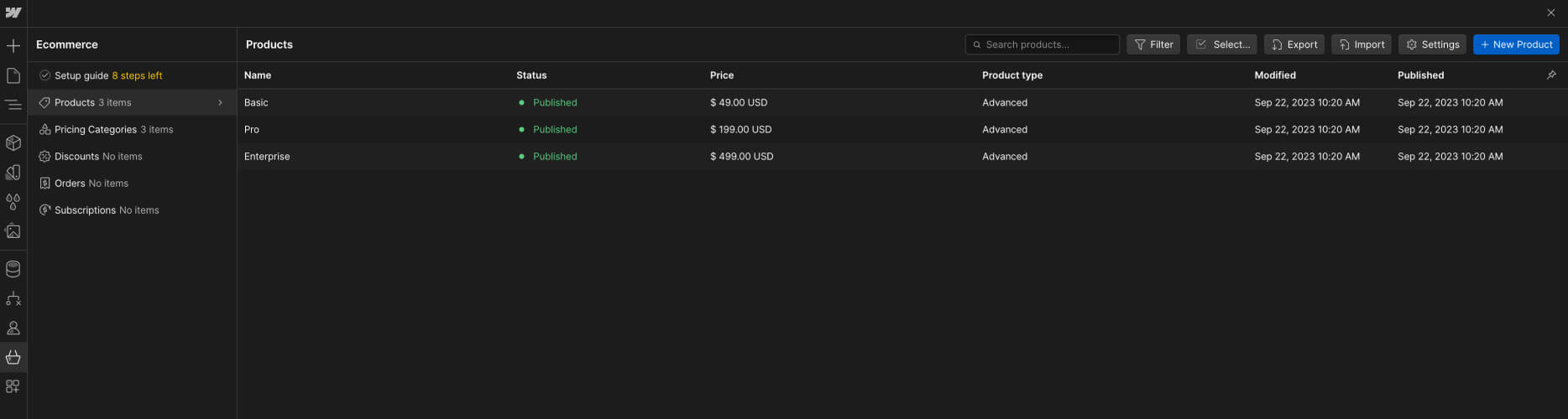eCommerce Collection - Colors X Webflow Template