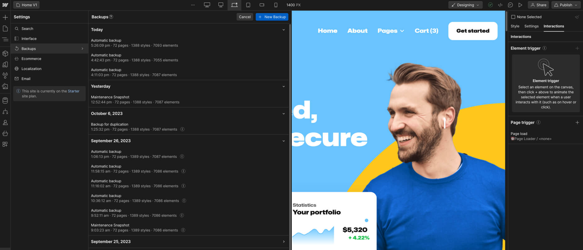 Backups - Colors X Webflow Template