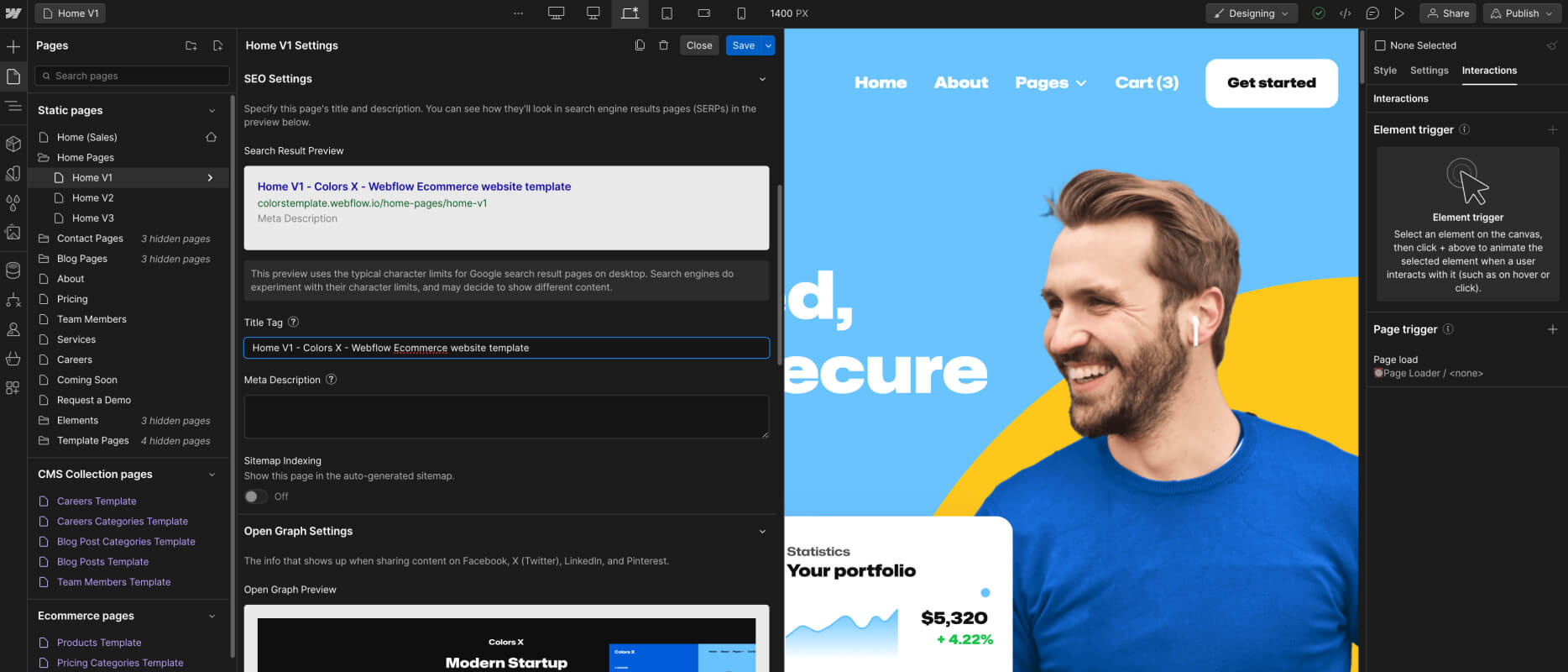 SEO - Colors X Webflow Template