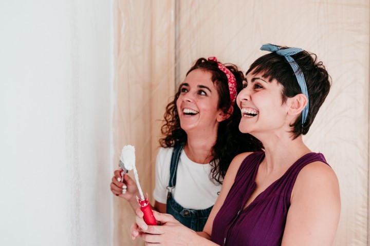 Happy customers with cabinet painting in Alexandria