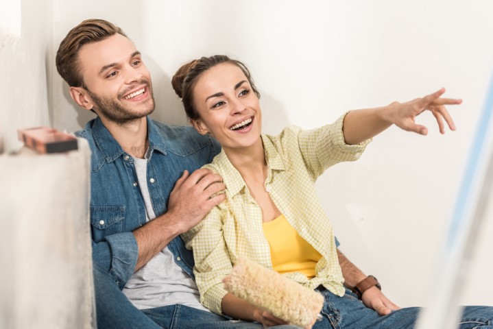 Happy customers with interior painting in Falls Church