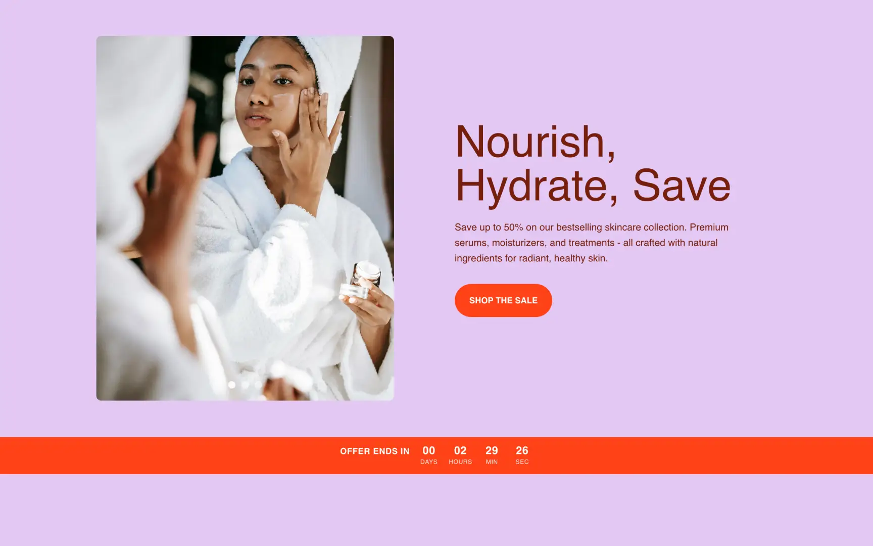 Sale Section with Carousel and Countdown Timer