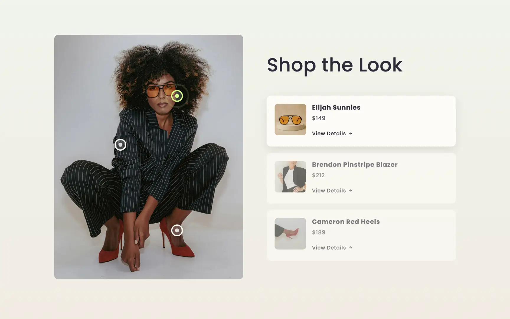Shop The Look Section with Product Hotspots