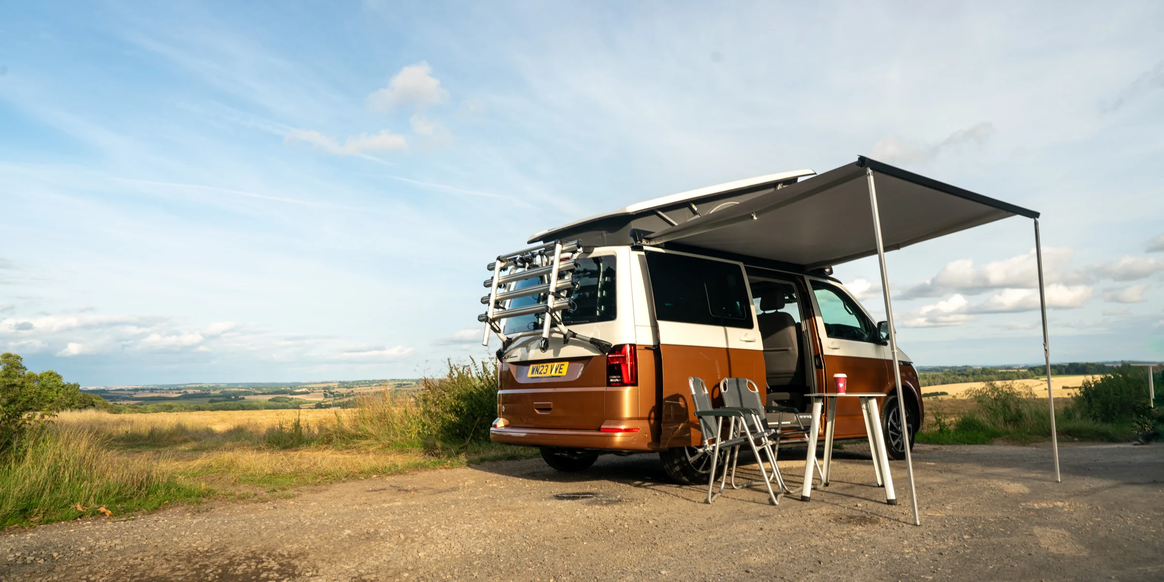 Volkswagen California camper at sunset
