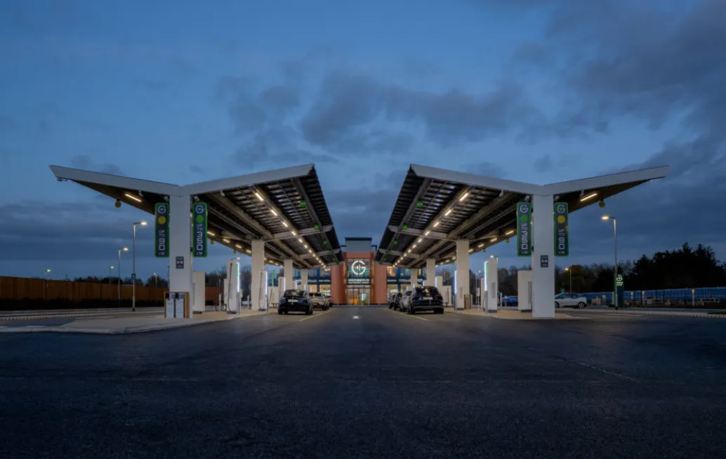 First all electric car charging forecourt in the UK opened today