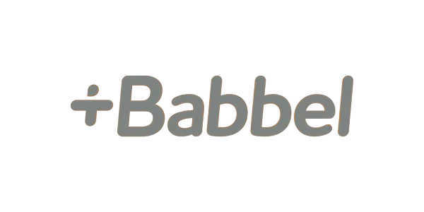Babbel logo with the company name in bold text.