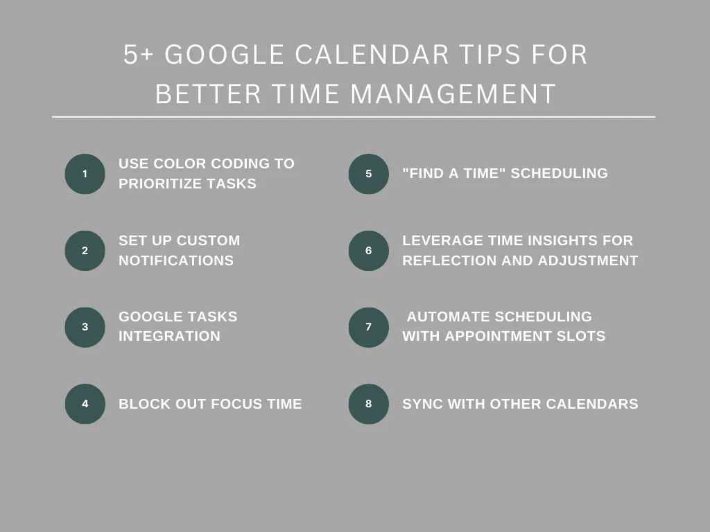5+ Google Calendar Tips for Better Time Management