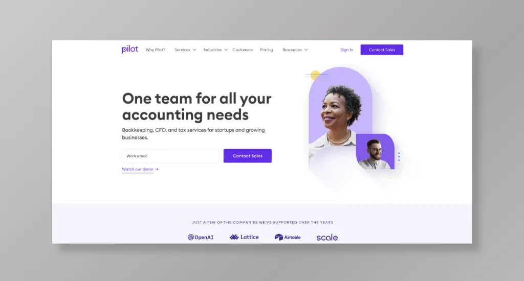 Pilot - Best for Scalable Bookkeeping Services for Small Businesses