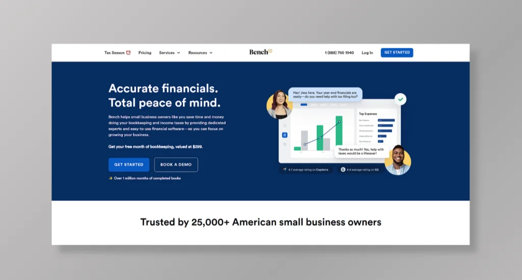 Bench - Best for Comprehensive Tax and Bookkeeping Solutions