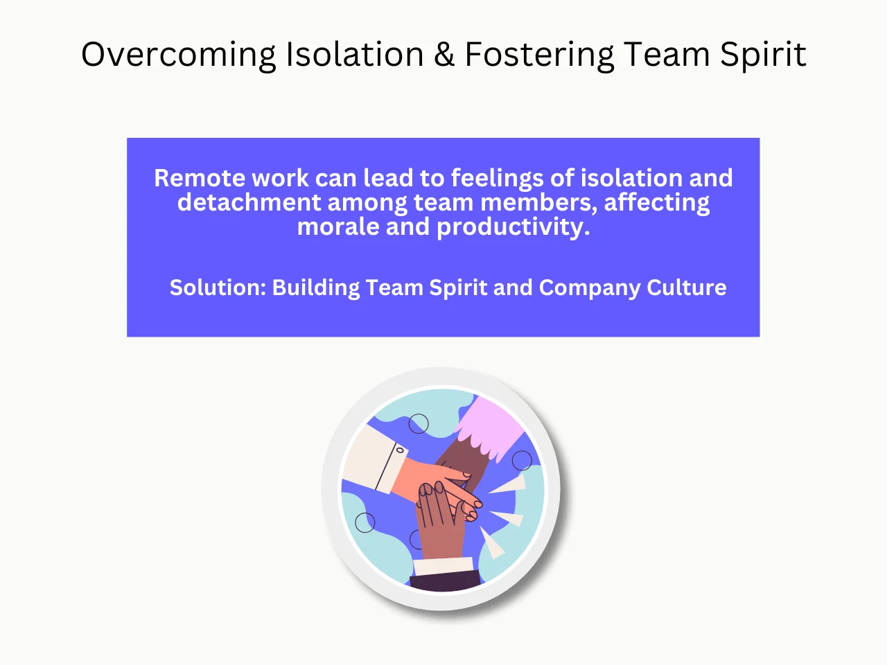 Overcoming Isolation and Fostering Team Spirit