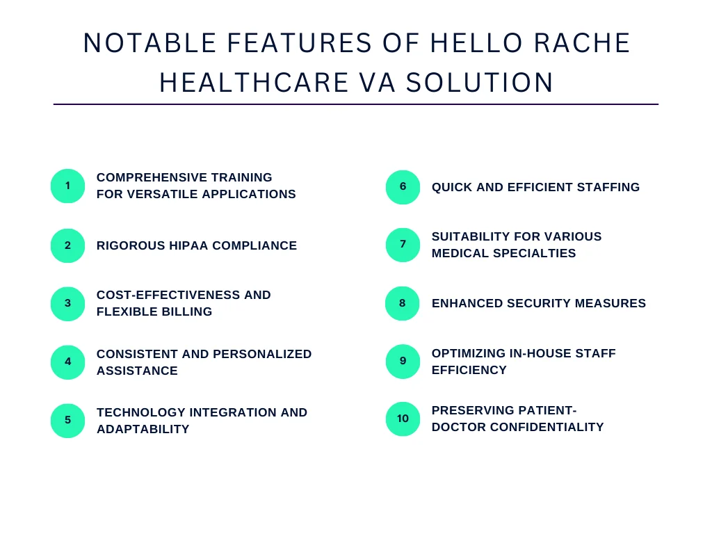 Notable Features of Hello Rache Healthcare VA Solution