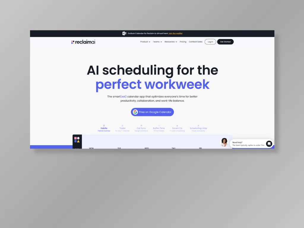 Reclaim.ai - Best for Optimizing Workweeks
