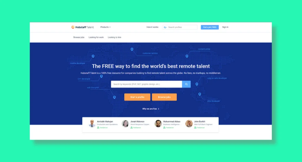 8. Hubstaff Talent - Best for a Wide Range of Freelance Sales and Marketing Opportunities